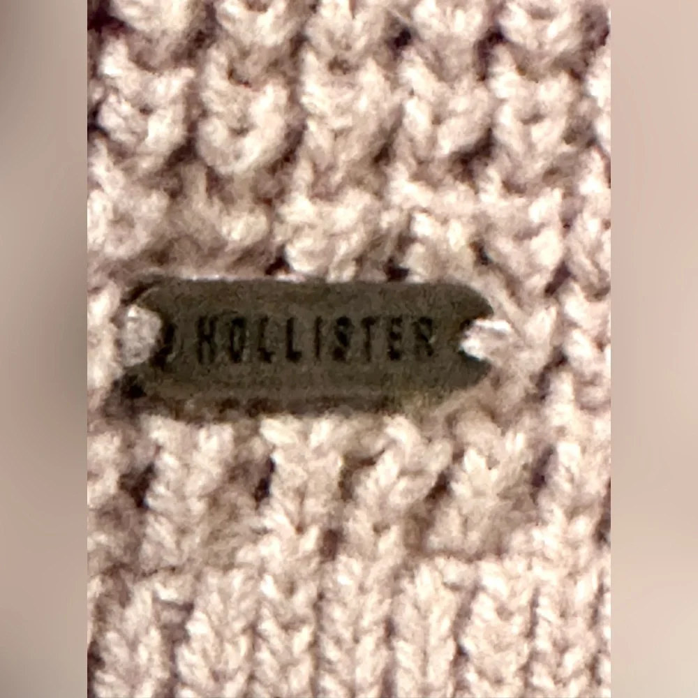 Hollister Knit Waffle Style Crew neck Light Pink Cardigan Sweater Large - Picture 4 of 7